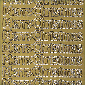 Merry Christmas, Gold Peel Off Stickers (1 sheet)