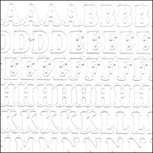 Letters + Numbers, White Peel Off Stickers (1 sheet)