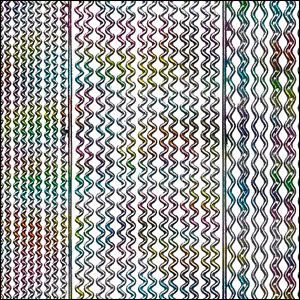 Wavy Borders, Multicolour Peel Off Stickers (1 sheet)