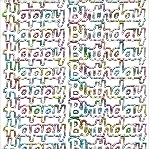 (image for) Happy Birthday, Multicolour Peel Off Stickers (1 sheet)