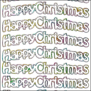 Happy Christmas, Multicolour Peel Off Stickers (1 sheet)