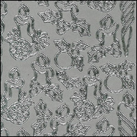 (image for) Christmas Images, Silver Peel Off Stickers (1 sheet)