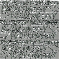 Halloween Words, Silver Peel Off Stickers (1 sheet)