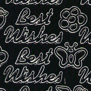 Best Wishes, Black Peel Off Stickers (1 sheet)