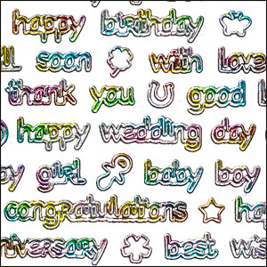 Mixed Greetings, Multicolour Peel Off Stickers (1 sheet)