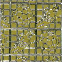 Footballs & Boots, Gold Peel Off Stickers (1 sheet)