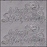 With Sympathy, Silver Peel Off Stickers (1 sheet)