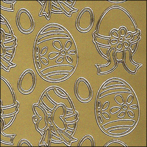 Easter Eggs, Gold Peel Off Stickers (1 sheet)