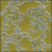Football Players, Gold Peel Off Stickers (1 sheet)