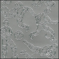 (image for) Football Players, Silver Peel Off Stickers (1 sheet)