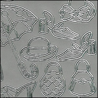Clothing Accessories, Silver Peel Off Stickers (1 sheet)
