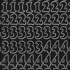 Numbers, Black Peel Off Stickers (1 sheet)