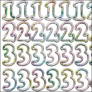 Numbers, Multicolour Peel Off Stickers (1 sheet)