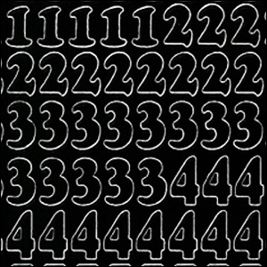Numbers, Black Peel Off Stickers (1 sheet)