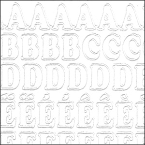 Uppercase Letters, White Peel Off Stickers (1 sheet)