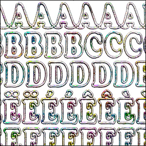 Uppercase Letters, Multicolour Peel Off Stickers (1 sheet)
