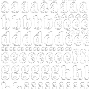 Lowercase Letters, White Peel Off Stickers (1 sheet)