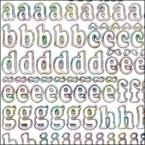 Lowercase Letters, Multicolour Peel Off Stickers (1 sheet)