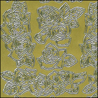 Rose Bunches, Gold Peel Off Stickers (1 sheet) - Click Image to Close