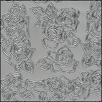 Rose Bunches, Silver Peel Off Stickers (1 sheet)