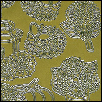 Sunflowers, Gold Peel Off Stickers (1 sheet)