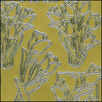 Tulips, Gold Peel Off Stickers (1 sheet)