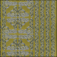 Ornamental Borders, Gold Peel Off Stickers (1 sheet)