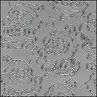 Fun Santa Claus, Silver Peel Off Stickers (1 sheet)