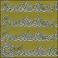 Invitation, Gold Peel Off Stickers (1 sheet)