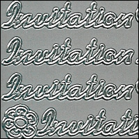 Invitation, Silver Peel Off Stickers (1 sheet)