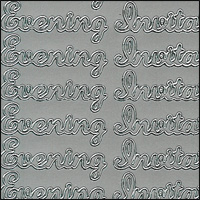 Evening Invitation, Silver Peel Off Stickers (1 sheet)