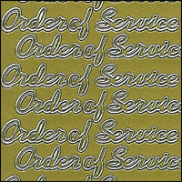 Order of Service, Gold Peel Off Stickers (1 sheet)