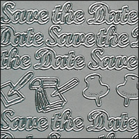 (image for) Save the Date, Silver Peel Off Stickers (1 sheet)