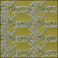 Menu, Gold Peel Off Stickers (1 sheet)