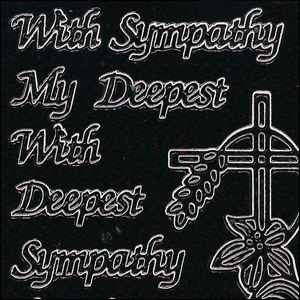 Sympathy/Condolences, Black Peel Off Stickers (1 sheet)