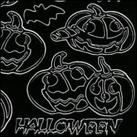 Halloween Pumpkin Images, Black Peel Off Stickers (1 sheet)