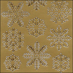 (image for) Christmas Snowflakes, Gold Peel Off Stickers (1 sheet)