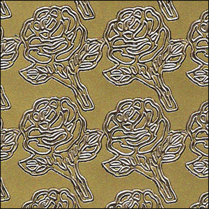 (image for) Roses on Stems, Gold Peel Off Stickers (1 sheet)