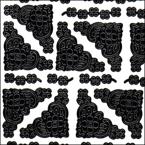 Gothic Borders, Black Peel Off Stickers (1 sheet)