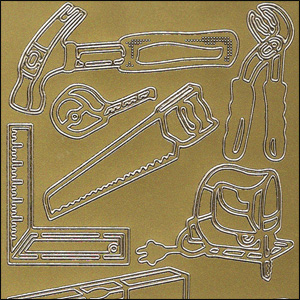 DIY Tools Handyman, Gold Peel Off Stickers (1 sheet)