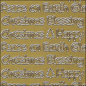 Mixed Christmas Words, Gold Peel Off Stickers (1 sheet)