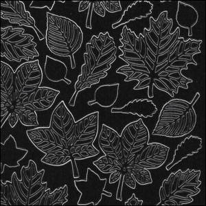 (image for) Leaves, Black Peel Off Stickers (1 sheet)