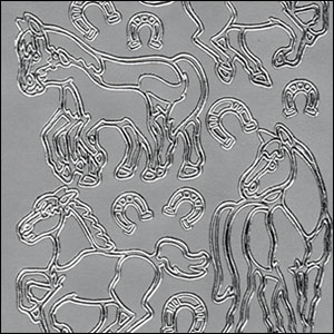 (image for) Horses, Silver Peel Off Stickers (1 sheet)