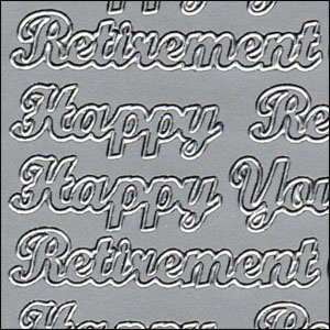 Retirement, Silver Peel Off Stickers (1 sheet)