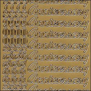 Anniversary & Special Numbers, Gold Peel Off Stickers (1 sheet)