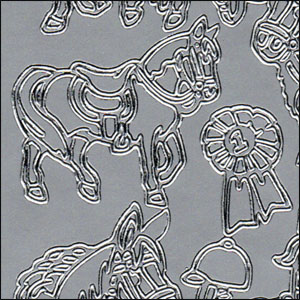 Horses, Silver Peel Off Stickers (1 sheet)