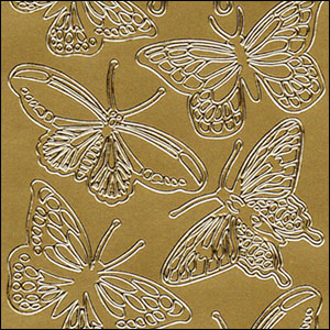 Large Butterflies, Gold Peel Off Stickers (1 sheet)