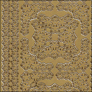 (image for) Flower Borders & Corners, Gold Peel Off Stickers (1 sheet)