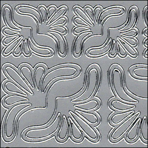 Art Deco Corners, Silver Peel Off Stickers (1 sheet)