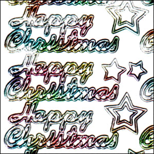 Happy Christmas, Multicolour Peel Off Stickers (1 sheet)